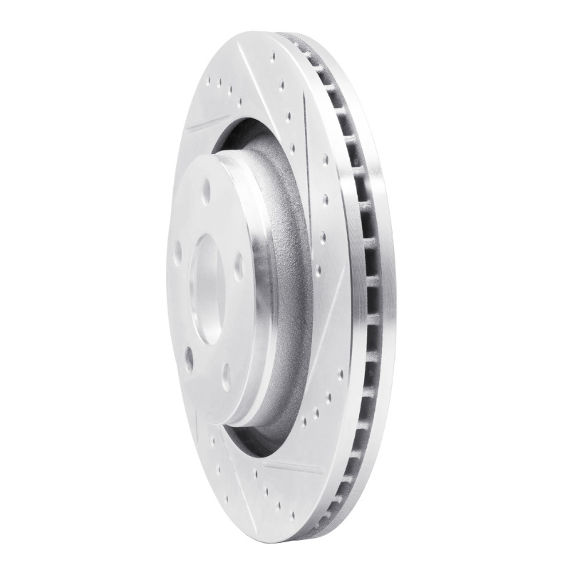 Jeep Wrangler Brake Rotor (1) - Front Right - R1 Concepts - Drilled & Slotted - Silver - `12-`18